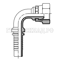 Фитинг DK (г) M27х1.5 DN=12 (90) (Китай)