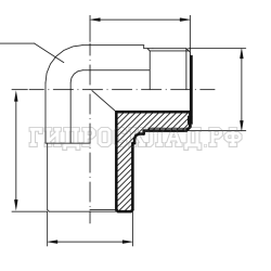 Адаптер 90° ORFS(ш) 1" - D=16 под сварку (Vitillo SPA)