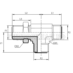 Адаптер тройник ORFS(ш) 1" верт. контргайка (Vitillo SPA)