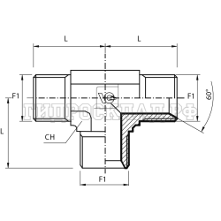 Адаптер тройник ORFS(ш) 2" (Vitillo SPA)