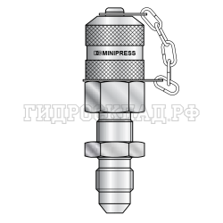 Точка контроля давления M16x2 - JIC(ш) 7/16"-20  (пласт.колп.) проходной (Minipress)