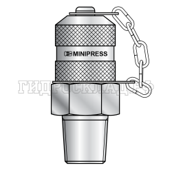 Точка контроля давления M16x2 - NPTF(ш) 1/4"-18 - пласт.колп. O-Ring type D нержавейка (Minipress)