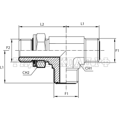 Адаптер тройник ORFS(ш) 1.3/16" - BSPP(ш) 3/4" o.r.+ контргайка - ORFS(ш) 1.3/16" (Vitillo SPA)