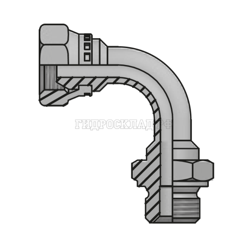 Адаптер 90° BSP(г) 1" - BSP(ш) 1" (Vitillo SPA)