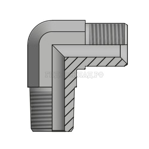Адаптер 90° BSPT(ш) 1/4" - BSP(ш) 1/4" (Vitillo SPA)