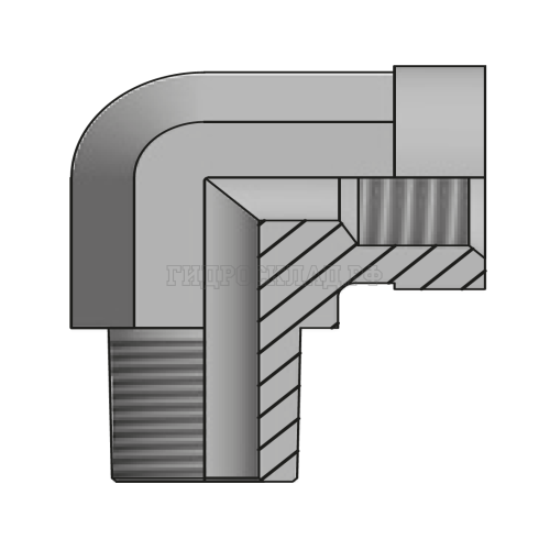 Адаптер 90° BSPT(ш) 1" - BSPP(F) 1" (Vitillo SPA)