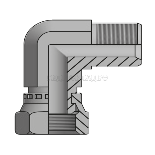 Адаптер 90° NPT(ш) 1/8" - BSP(г) 1/8" (Vitillo SPA)