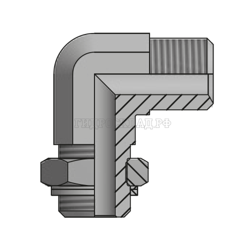 Адаптер 90° BSP(ш) 1/8" - BSPP(ш) 1/8" o.r.+ контргайка (Vitillo SPA)