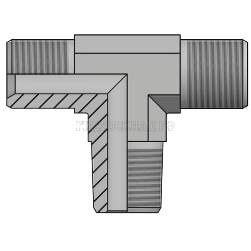 Адаптер тройник BSP(ш) 1/8" - BSP(ш) 1/8"  - BSPT(ш) 1/8" (Vitillo SPA)