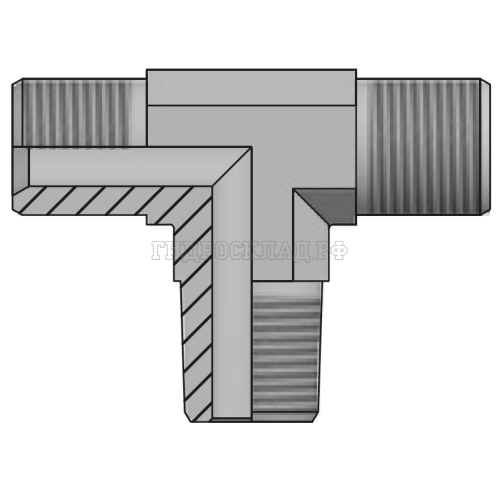 Адаптер тройник BSP(ш) 1/8" - BSP(ш) 1/8"  - NPT(ш) 1/8" (Vitillo SPA)