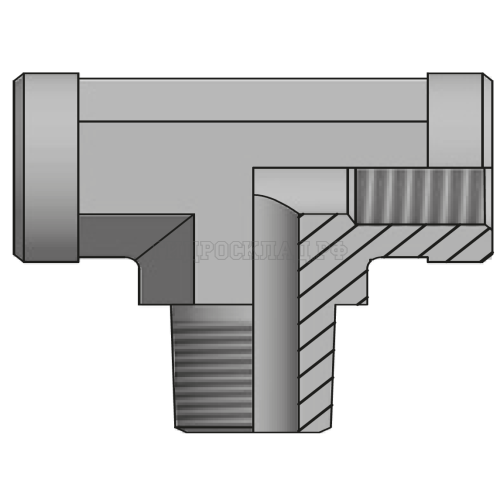 Адаптер тройник BSPP(F) 1/8" - BSPP(F) 1/8"  - BSPT(ш) 1/8" (Vitillo SPA)