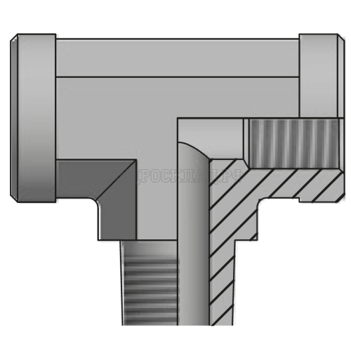 Адаптер тройник NPT(F) 1/8" - NPT(F) 1/8"  - NPT(ш) 1/8" (Vitillo SPA)
