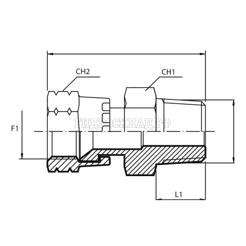 Адаптер  JIC(г) 1.5/16" - BSPT(ш) 1" (Vitillo SPA)