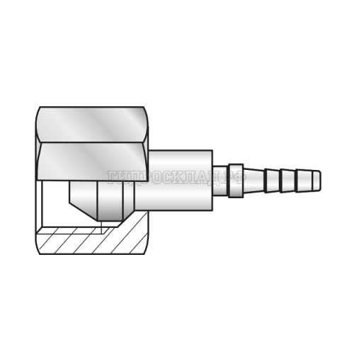 Фитинг BSP(г) 1/8" Ду=3мм (0°) нерж. (Mini Press)