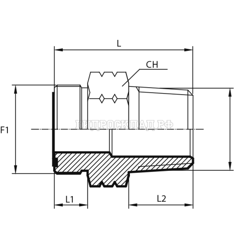 Адаптер ORFS(ш) 1.3/16" - BSPP(F) 1/2" (Vitillo SPA)