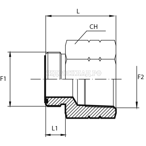Адаптер ORFS(ш) 2" - NPT(F) 1.1/2" (Vitillo SPA)