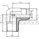 Адаптер 90° JIC(ш) 9/16" - BSPT(ш) 3/8" (Vitillo SPA)