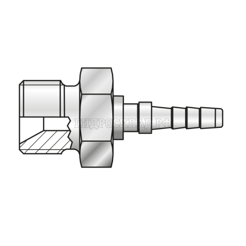 Фитинг BSP(ш) G 1/4 Ду=3мм (0°) (Mini Press)
