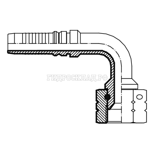 Фитинг JIC (г) 1.7/8” DN=32 (90°) InterLock