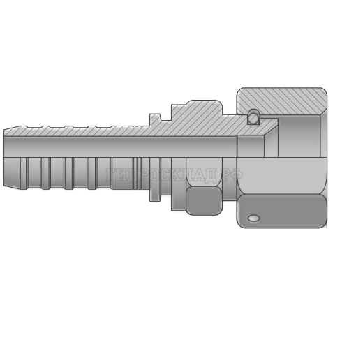Фитинг JIC (г) 3/4” DN=10 (0°) InterLock (без зачистки) (thrust-wire nut)