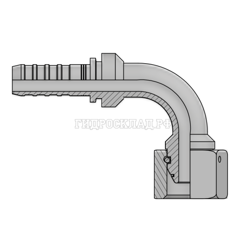 Фитинг DKOS (г) M36x2 DN=16 (90°) InterLock (без зачистки) (thrust-wire nut)