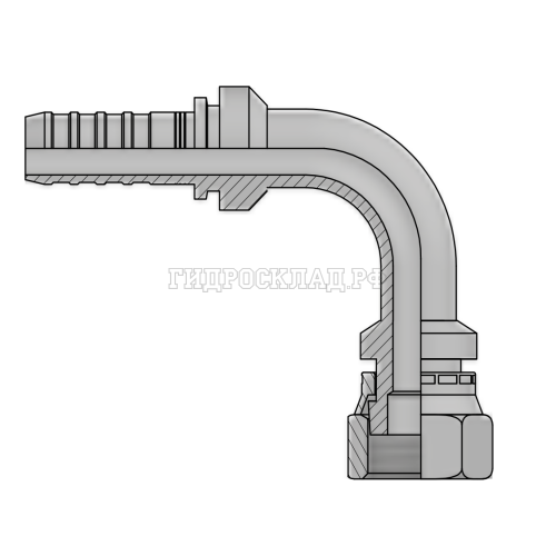 Фитинг ORFS (г) 1.11/16” DN=25 (90°) InterLock (без зачистки) (Vitillo SPA)