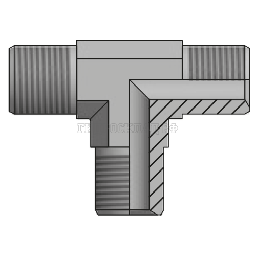 Адаптер тройник BSP(ш)1/2"-BSP(ш)3/8"-BSP(ш)1/2" (Китай)