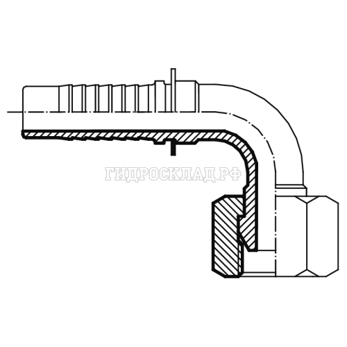Фитинг BSP (г) 3/8" DN=10 (90°) (O-Ring slip-on nut) (Vitillo SPA)