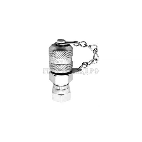 Точка контроля давления M16x2 - BSP(г) 1/4" - мет.колп.с цеп. (Китай)