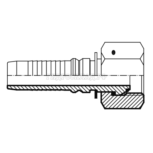 Фитинг BSP (г) 1.1/4" DN=25 (0°) InterLock S50 (Китай)
