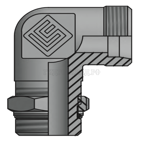 Адаптер ТС 90° P=10 16x1.5 - BSPP 1/4"(ш) контргайка (Vitillo SPA)