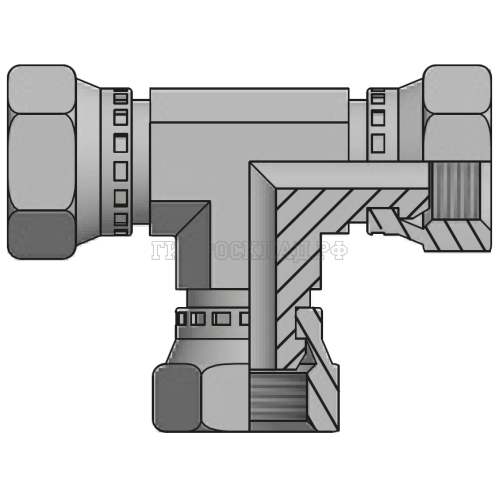 Адаптер тройник BSP(г) 1" - BSP(г) 1"  - BSP(г) 1" (Китай)