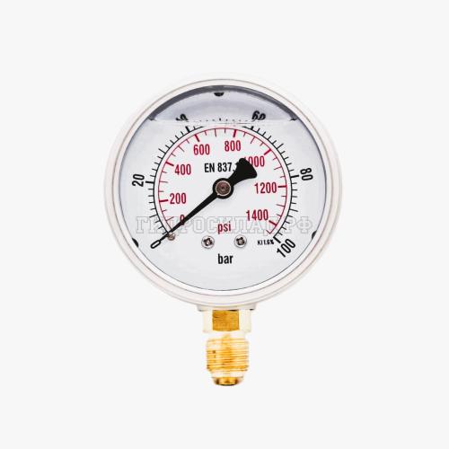 Манометр 63мм 0-100 бар G1/4 (снизу) (Китай)