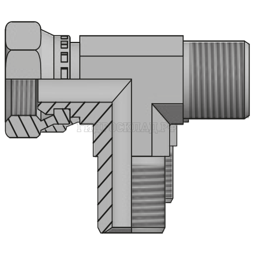 Адаптер тройник BSP(ш) 1/2" - BSP(ш) 1/2"  - BSP(г) 1/2" (Китай)