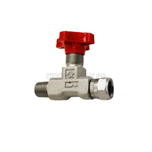 Кран для манометра G1/4"-R1/4"(ш) 180° (Китай)