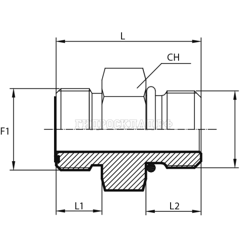 Адаптер ORFS(ш) 1.3/16" - UNF(ш) 1.1/16" o.r. S32 (Китай)