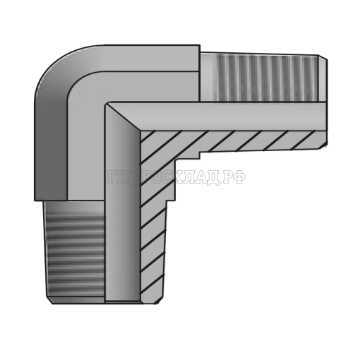 Адаптер 90° NPT(ш) 3/4" - NPT(ш) 3/4" (Китай)