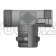 Адаптер ТС тройник P=22 30x2 - UNF 1.1/16"(ш) контргайка (гориз.) (Vitillo SPA)