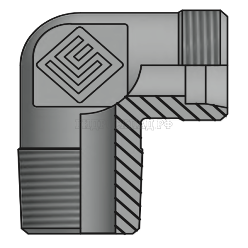 Адаптер ТС 90° P=10 16x1.5 - NPT 3/8"(ш) (Китай)