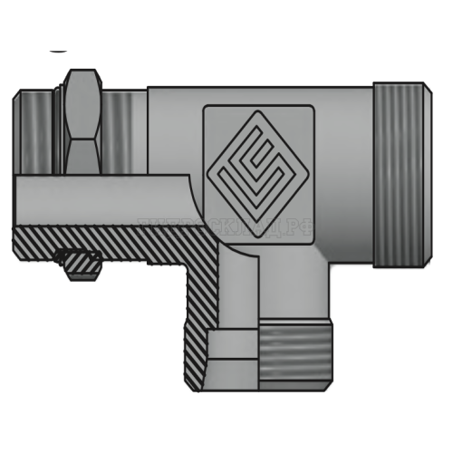 Адаптер ТС тройник P=15 22x1.5 - BSPP 1/2"(ш) контргайка (верт.) (Vitillo SPA)