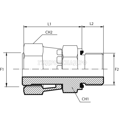 Адаптер ORFS(г) 1.7/16" - BSPP(ш) 1" Form E (Vitillo SPA)
