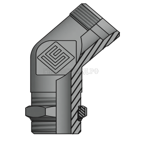 Адаптер ТС 45° P=30 42x2 - Metric 42x2 контргайка+o.r. (верт.) (Vitillo SPA)