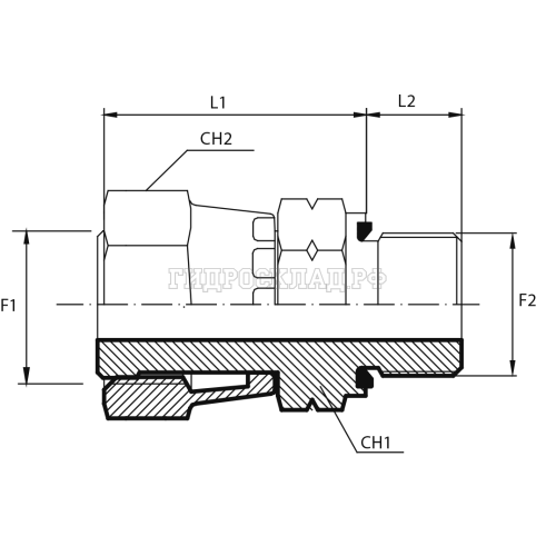 Адаптер ORFS(г) 13/16" - Metric(ш) 16X1.5 Form E (Vitillo SPA)
