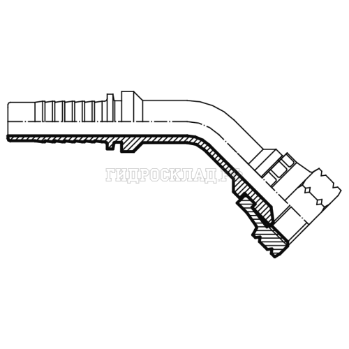Фитинг BSP (г) 1.1/2" DN=40 (45°) (Vitillo SPA)