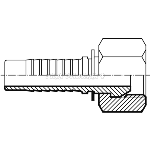 Фитинг BSP (г) 1/4" DN=06 (0°) (slip-on nut) (Vitillo SPA)