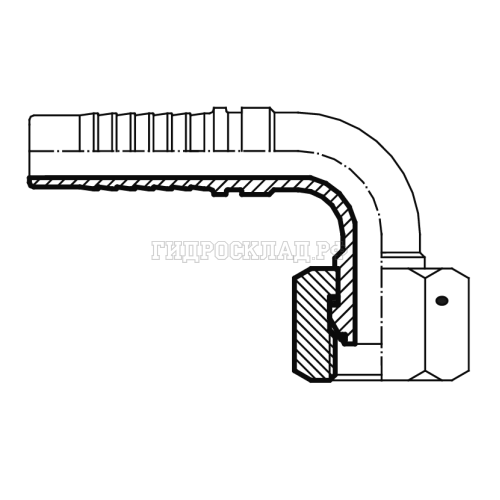 Фитинг BSP (г) 1.1/4" DN=32 (90°) (thrust-wire nut) (Vitillo SPA)
