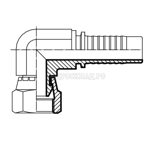 Фитинг BSP (г) 1/4" DN=06 (90°) Kompakt (Vitillo SPA)