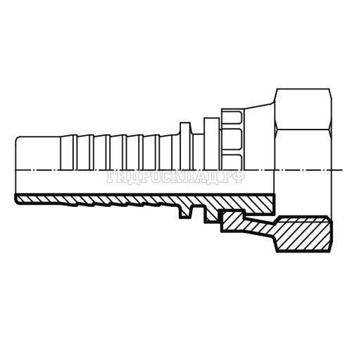 Фитинг BSPflat (г) 5/8" DN=16 (0°) (Vitillo SPA)