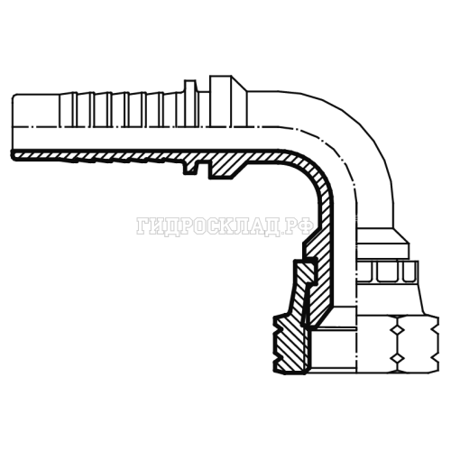 Фитинг JIC (г) 1.7/8" DN=32 (90°) (Vitillo SPA)