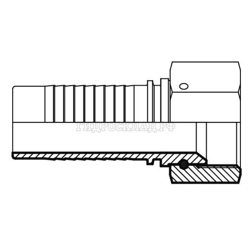 Фитинг JIC (г) 1.5/16" DN=20 (0°) (thrust-wire nut) (Vitillo SPA)